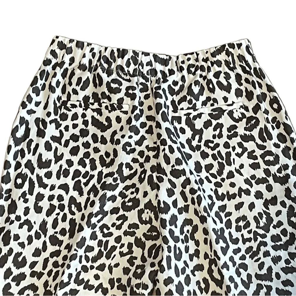NWOT J. Crew Animal Print Cheetah Linen Blend Cropped Pants Sz 6T